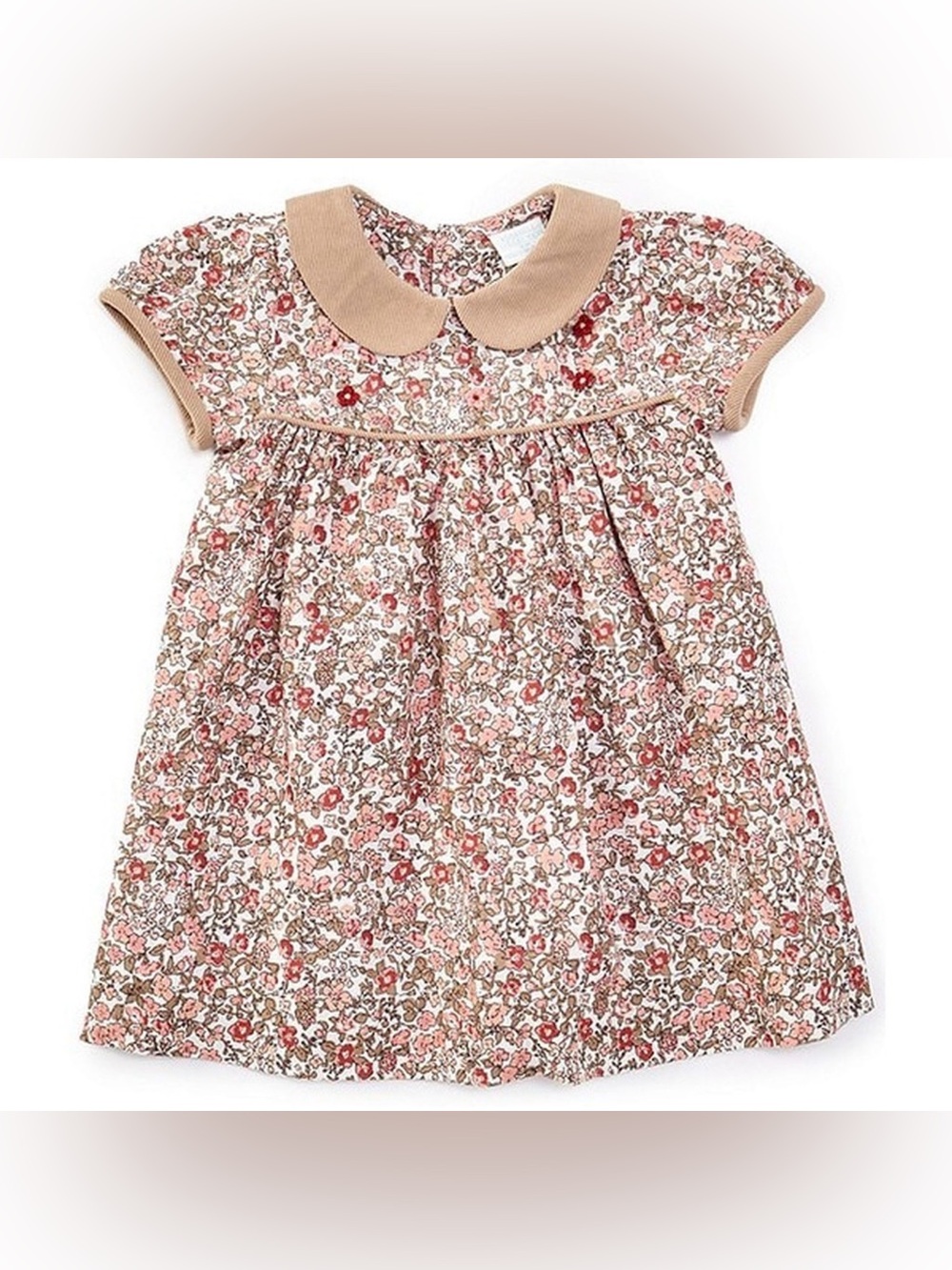 EDGEHILL COLLECTION Girls Floral Embroidered Vintage Floral Print Dress- 3T
